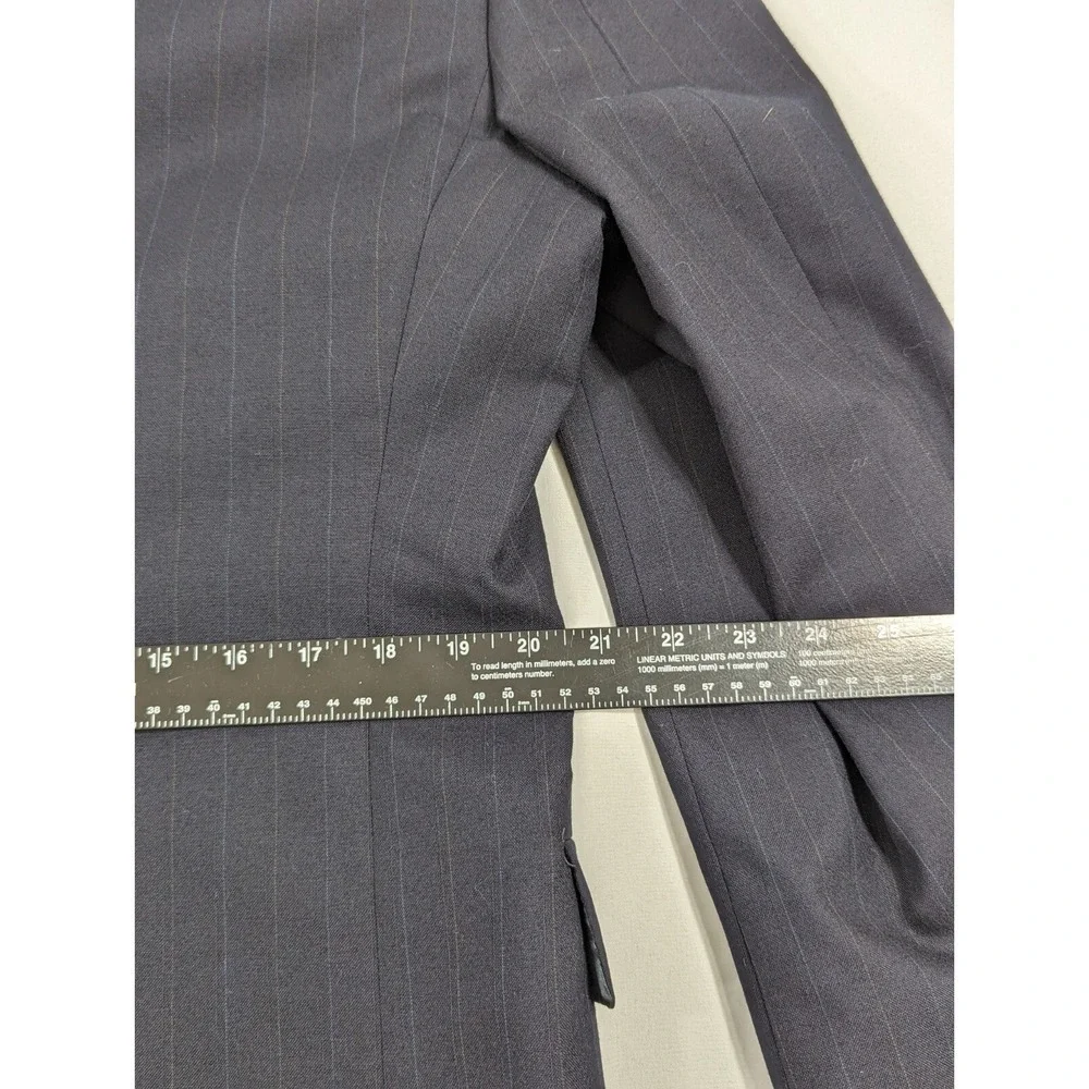 Hart Schaffner‎ Marx Blazer Suit  Wool Dark Navy Blue  Stripe 40R 32x28 2 Piece